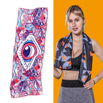 Gym Sports Cold Feeling Sweat-Absorbent Quick-Drying Cold Towel, Quick-Drying Towel, Size: 100 x 30cm(Music Festival), Quick-Drying Towel, Size: 100 x 30cm(Fire), Quick-Drying Towel, Size: 100 x 30cm(Geometric Triangle)                                 ...