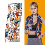 Gym Sports Cold Feeling Sweat-Absorbent Quick-Drying Cold Towel, Quick-Drying Towel, Size: 100 x 30cm(Music Festival), Quick-Drying Towel, Size: 100 x 30cm(Fire), Quick-Drying Towel, Size: 100 x 30cm(Geometric Triangle)                                 ...