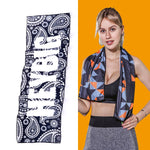 Gym Sports Cold Feeling Sweat-Absorbent Quick-Drying Cold Towel, Quick-Drying Towel, Size: 100 x 30cm(Music Festival), Quick-Drying Towel, Size: 100 x 30cm(Fire), Quick-Drying Towel, Size: 100 x 30cm(Geometric Triangle)                                 ...