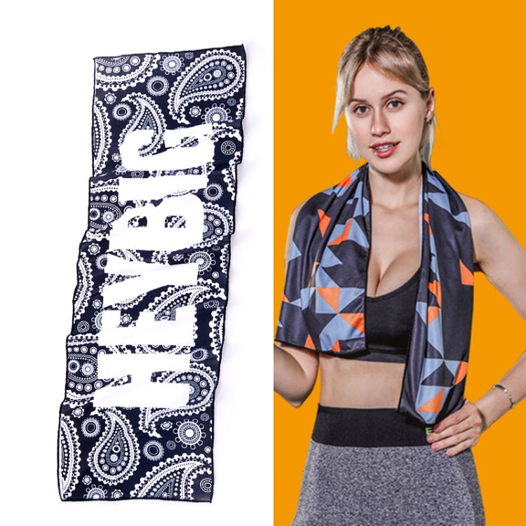 Gym Sports Cold Feeling Sweat-Absorbent Quick-Drying Cold Towel, Quick-Drying Towel, Size: 100 x 30cm(Music Festival), Quick-Drying Towel, Size: 100 x 30cm(Fire), Quick-Drying Towel, Size: 100 x 30cm(Geometric Triangle)                                 ...