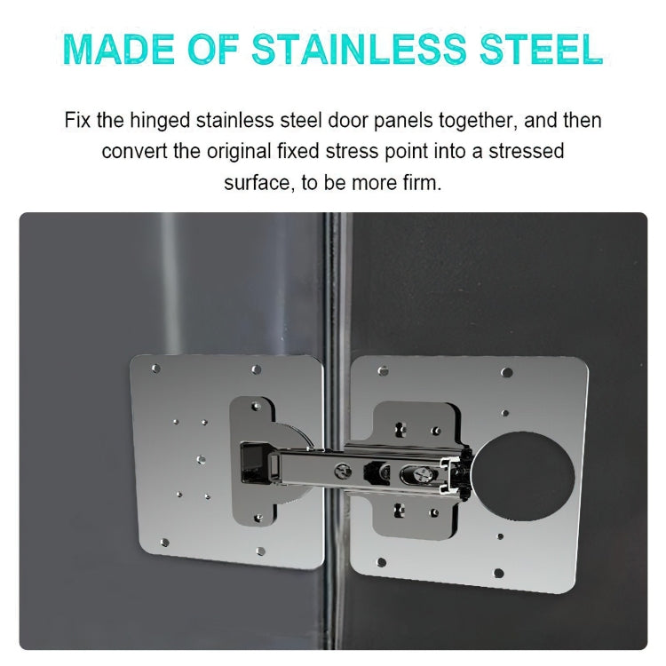 Stainless Steel Hinge Repair Installer, Specification: Single Plate +8 screw, Single Plate +8 screw, 2 Repair Plates + Hinge + 16 Screws