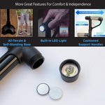 Multifunctional Folding Double-Handle Elderly Crutches Aluminum Alloy Elderly Power-Assisted Walking Sticks Four-Legged Walking Sticks With Lights, 86-98cm