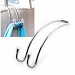 Clips Automotive Metal Car Seat Hook Auto Headrest Hanger Bag Holder for Car Bag Purse Cloth Grocery Storage Auto Fastener, Silver
