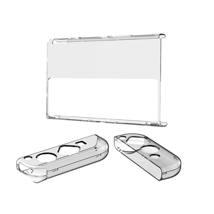 DOBE TNS-1133B Host Protection Kit + Left And Right Handle Crystal Anti-Fall Protection Cover For Switch OLED, TNS-1133B(Transparent Color)