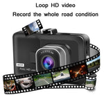 مسجل قيادة بزاوية واسعة بدقة HD 1080P بحجم 3.0 إنش مع صورة عكسية، المواصفات: تسجيل فردي بدقة عادية (أسود)
