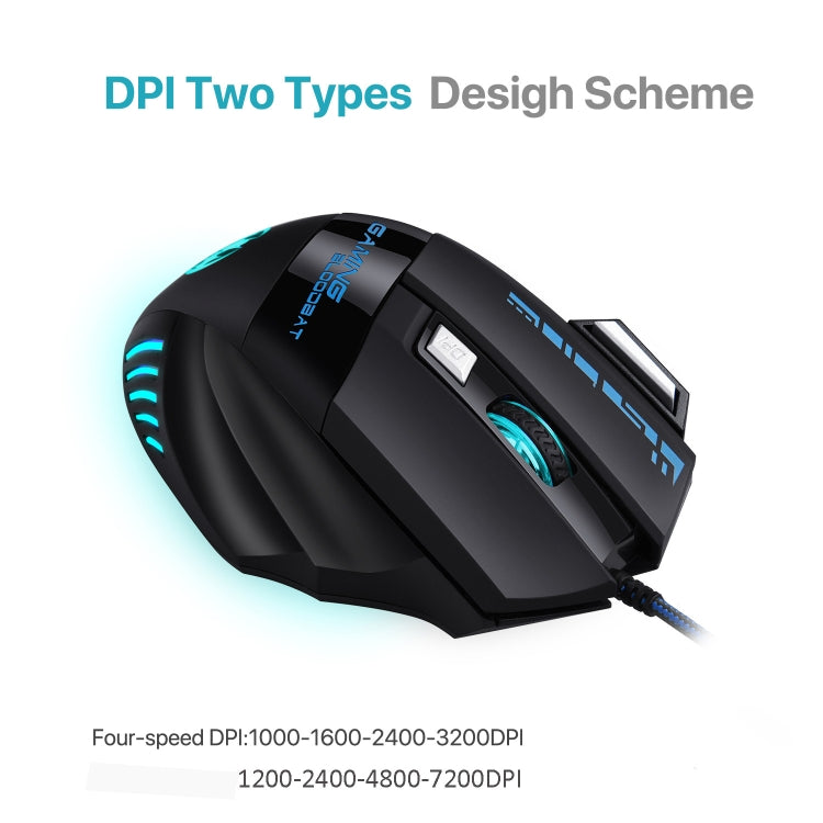 GAMING BLOODBAT GM02 7 Keys USB Wired Optoelectronics Game Mouse Digital Respiratory Lights Mouse