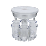 6 Cups Wine Dispenser Automatic Diversion Wine Pourer With Game Turntable, Style:, Round Blue with Transparent Cup, Round Blue with Color Cup, Round Gray with Transparent Cup, Round Gray with Color Cup, Round Brown with Transparent Cup                 ...