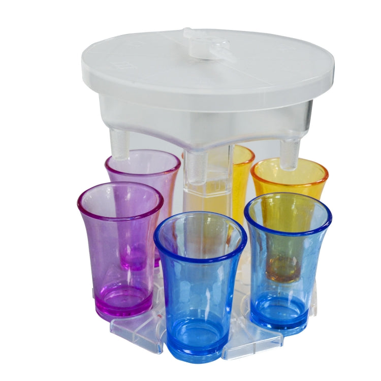 6 Cups Wine Dispenser Automatic Diversion Wine Pourer With Game Turntable, Style:, Round Blue with Transparent Cup, Round Blue with Color Cup, Round Gray with Transparent Cup, Round Gray with Color Cup, Round Brown with Transparent Cup                 ...