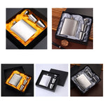 Portable Stainless Steel Hip Flask Set With Wine Glass Funnel, 7OZ Yellow Grunge, 7OZ Gray Grunge, 7OZ Jack Yellow Grunge, 7OZ Jack Gray Grunge, 7OZ Jack Black Core