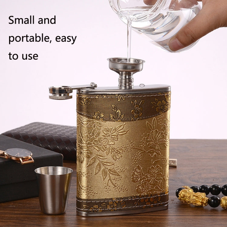 Portable Stainless Steel Hip Flask Set With Wine Glass Funnel, Style:, 8OZ New Jack Patch Core, 8OZ Old Jack Patch Core, 8OZ Old Man Patch Core, 8OZ Yellow Floral Pattern Core, 7OZ Black Leather Jack Gray, 7OZ Black Leather Old Man Gray