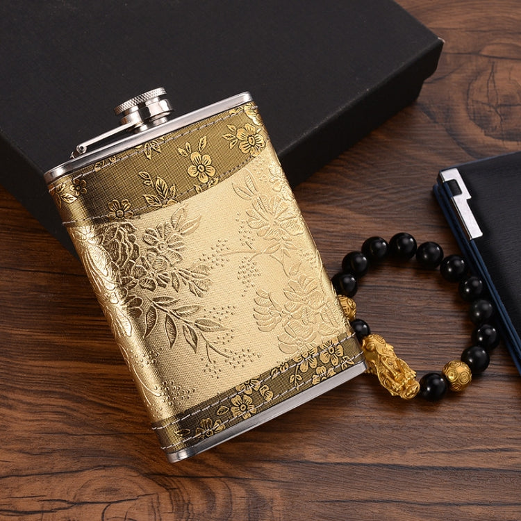Portable Stainless Steel Hip Flask Set With Wine Glass Funnel, Style:, 8OZ New Jack Patch Core, 8OZ Old Jack Patch Core, 8OZ Old Man Patch Core, 8OZ Yellow Floral Pattern Core, 7OZ Black Leather Jack Gray, 7OZ Black Leather Old Man Gray