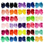 5 PCS 6 Inch Colorful Kids Girls Big Solid Ribbon Hair Bow Clips