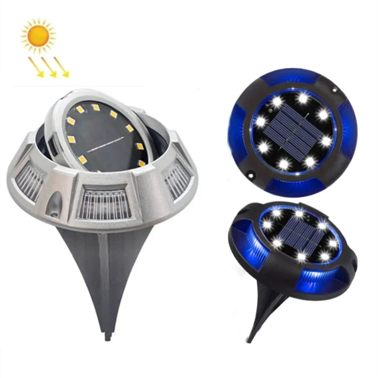 Outdoor Solar Underground Lamp Rotating Buried Lawn Lamp , Spec:, 12 LEDs White+Blue Light (Aluminum Shell), 12 LEDs Warm+Blue Light (Aluminum Shell), 12 LEDs White+Color Llight (Aluminum Shell), 12 LEDs Warm+Color Light (Aluminum Shell)               ...