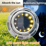 Outdoor Solar Underground Lamp Rotating Buried Lawn Lamp , Spec:, 12 LEDs White+Blue Light (Aluminum Shell), 12 LEDs Warm+Blue Light (Aluminum Shell), 12 LEDs White+Color Llight (Aluminum Shell), 12 LEDs Warm+Color Light (Aluminum Shell)