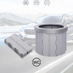 Folding Toilet Travel Car Toilet With Cover Indoor Portable Emergency Camping Toilet, Folding Toilet(Black), Folding Toilet(Grey)