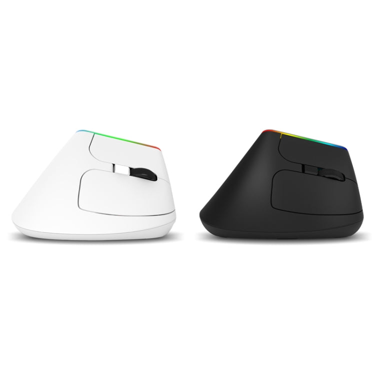 DELUX M618C 6 Keys 1600 DPI RGB Vertical Wireless Bluetooth Dual Mode Mouse, M618C(Black), M618C(White)
