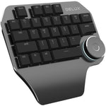 DELUX T11 29 Keys Single-Hand Keyboard Shortcut Key Speech Tool Flat Keyboard, Colour: Silver, Silver, Black