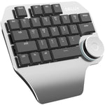 DELUX T11 29 Keys Single-Hand Keyboard Shortcut Key Speech Tool Flat Keyboard, Colour: Silver Black, Silver Black