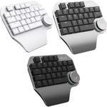 DELUX T11 29 Keys Single-Hand Keyboard Shortcut Key Speech Tool Flat Keyboard, Colour: Silver Black, Silver Black