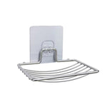Stainless Steel Wall-Mounted Bathroom Soap Storage Rack, Style: Single Layer With Sticker, Single Layer With Sticker, Single Layer Curved With Sticker