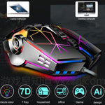 LEAVEN 7 Keys 4000DPI USB Wired Computer Office Luminous RGB Mechanical Gaming Mouse, Cabel Length:1.5m, S30 Black, S30 White, S30 Pink, S10 Black
