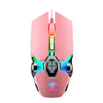 LEAVEN 7 Keys 4000DPI USB Wired Computer Office Luminous RGB Mechanical Gaming Mouse, Cabel Length:1.5m, S30 Black, S30 White, S30 Pink, S10 Black