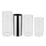 M02219 4 in 1 Plexiglass Slid Bar + Stainless Steel Slid Bar + Celluloid Guitar Finger Pick + Plastic Box Set, Plexiglass Slid Bar