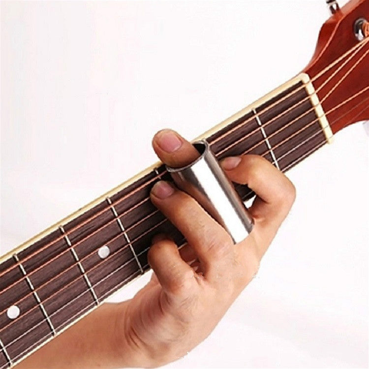 M02219 4 in 1 Plexiglass Slid Bar + Stainless Steel Slid Bar + Celluloid Guitar Finger Pick + Plastic Box Set, Plexiglass Slid Bar