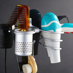 Space Aluminum Golden Hair Dryer Rack, With Barrel (Silver), With Barrel (Gold), With Double Barrel, With Toothbrush Holder