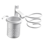 Space Aluminum Golden Hair Dryer Rack, With Barrel (Silver), With Barrel (Gold), With Double Barrel, With Toothbrush Holder