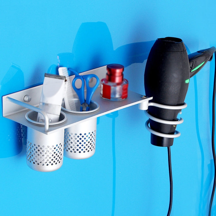Space Aluminum Golden Hair Dryer Rack, With Barrel (Silver), With Barrel (Gold), With Double Barrel, With Toothbrush Holder