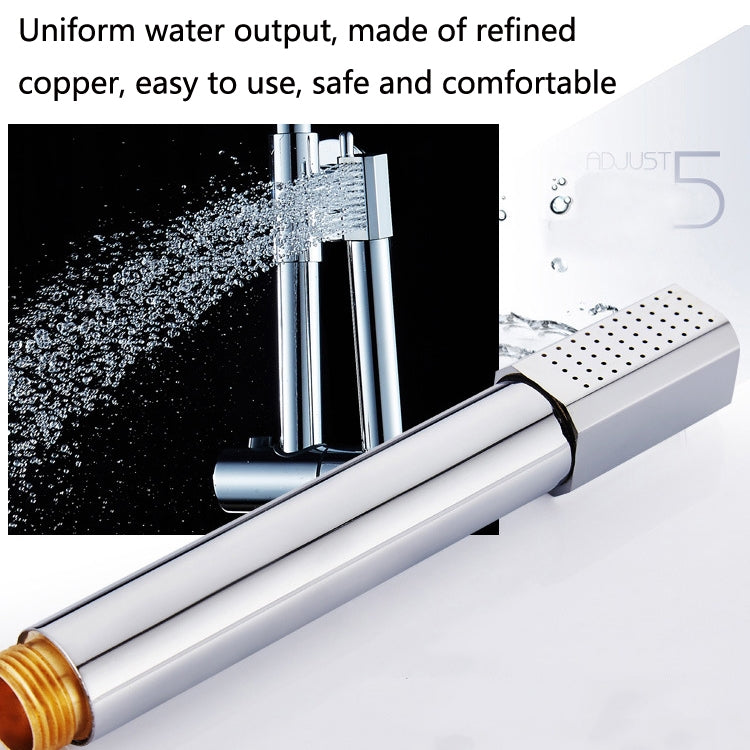 Brass Stainless Steel Hand-Held Pressurized Shower Head, Square, Round