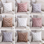 Double-Sided Plush Pillow Home Sofa Cushion Pillowcase, 45x45cm Without Core, 45x45cm Pillowcase + Core