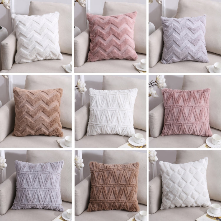 Double-Sided Plush Pillow Home Sofa Cushion Pillowcase, 45x45cm Without Core, 45x45cm Pillowcase + Core