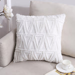 Double-Sided Plush Pillow Home Sofa Cushion Pillowcase, 45x45cm Without Core, 45x45cm Pillowcase + Core