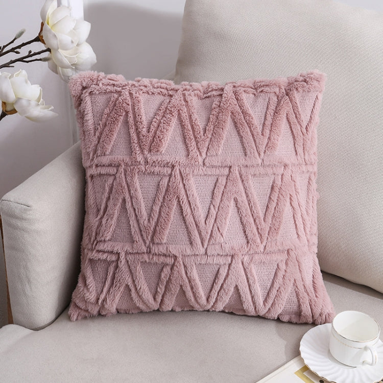 Double-Sided Plush Pillow Home Sofa Cushion Pillowcase, 45x45cm Without Core, 45x45cm Pillowcase + Core