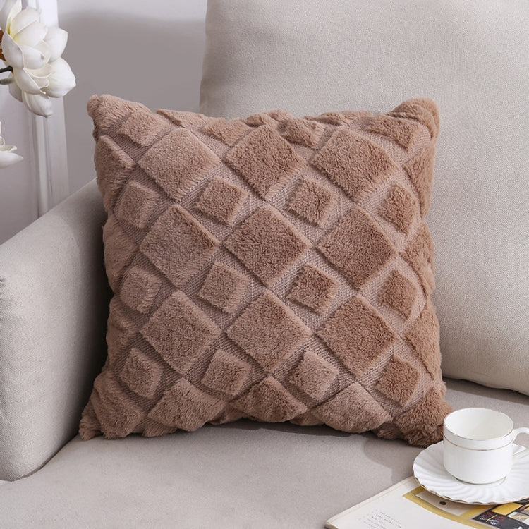 Double-Sided Plush Pillow Home Sofa Cushion Pillowcase, 45x45cm Without Core, 45x45cm Pillowcase + Core