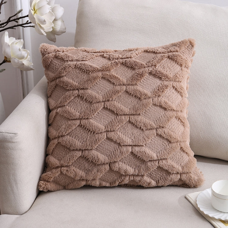 Double-Sided Plush Pillow Home Sofa Cushion Pillowcase, 45x45cm Without Core, 45x45cm Pillowcase + Core