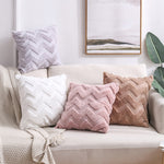Double-Sided Plush Pillow Home Sofa Cushion Pillowcase, 45x45cm Without Core, 45x45cm Pillowcase + Core