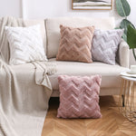 Double-Sided Plush Pillow Home Sofa Cushion Pillowcase, 45x45cm Without Core, 45x45cm Pillowcase + Core