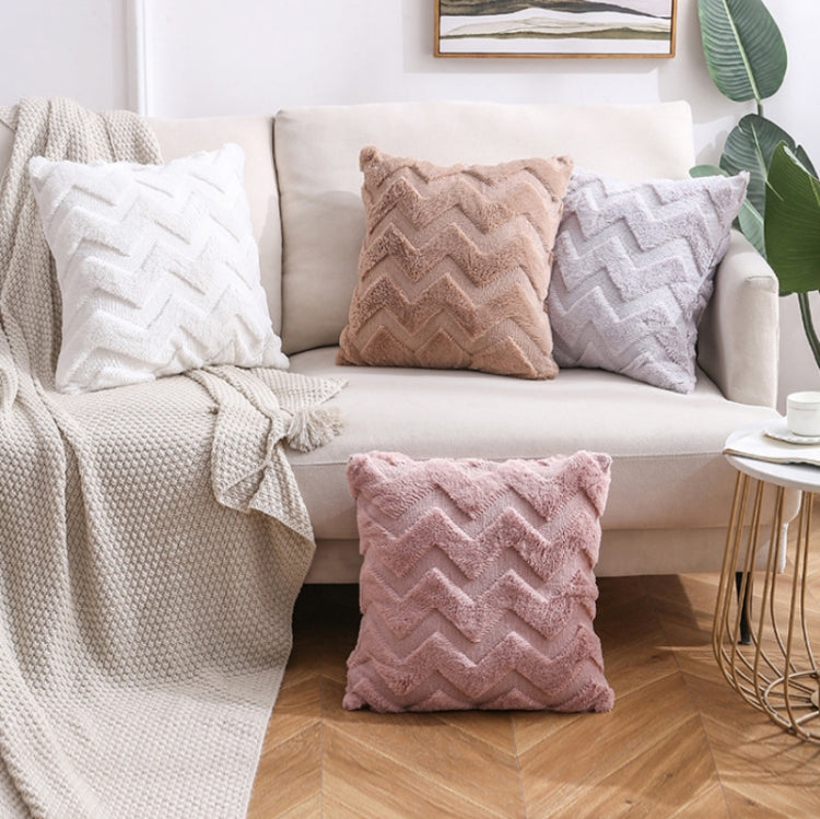 Double-Sided Plush Pillow Home Sofa Cushion Pillowcase, 45x45cm Without Core, 45x45cm Pillowcase + Core