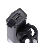 مصباح دراجة قابل لإعادة الشحن عبر USB مقاوم للماء، مجموعة مصباح أمامي وخلفي للدراجة، أسود