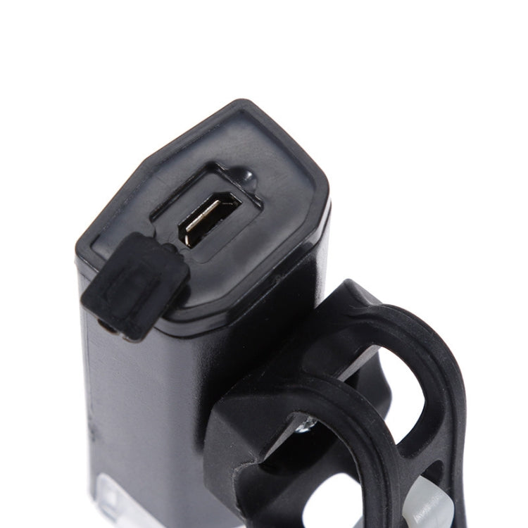 مصباح دراجة قابل لإعادة الشحن عبر USB مقاوم للماء، مجموعة مصباح أمامي وخلفي للدراجة، أسود