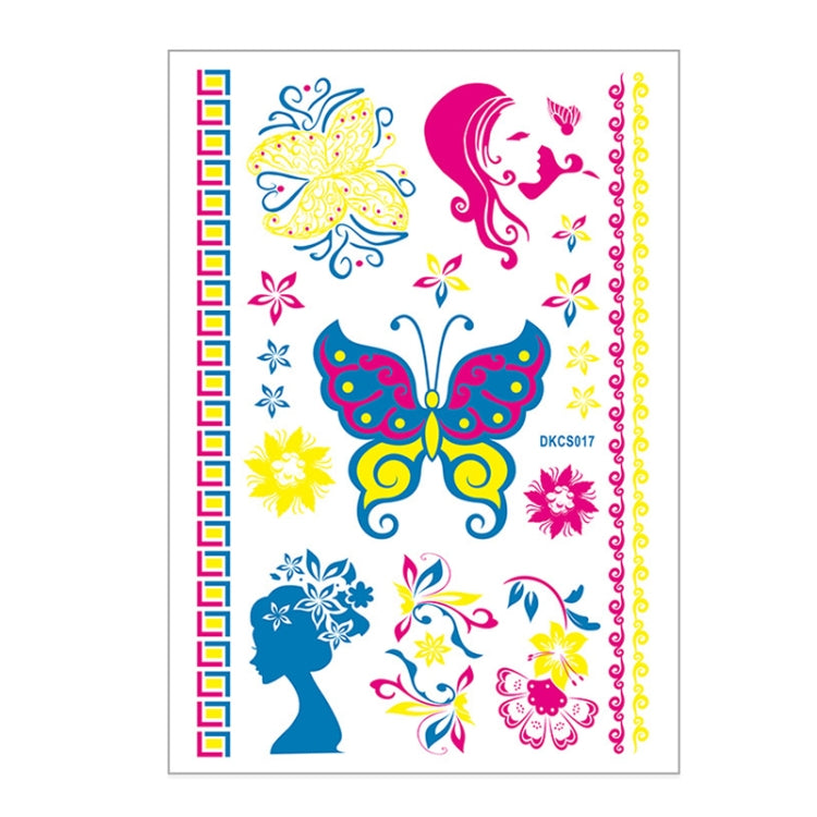 10 PCS Fluorescent Flower Arm Tattoo Sticker Face Sticker Waterproof Feather Tattoo Arm Tattoo Sticker, DKCS010, DKCS017, DKCS019, DKCS022, DKCS025, DKCS028, DKCS032, DKCS033, DKCS034, DKCS036, DKCS037, DKCS042
