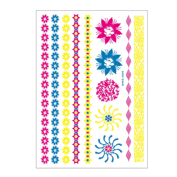 10 PCS Fluorescent Flower Arm Tattoo Sticker Face Sticker Waterproof Feather Tattoo Arm Tattoo Sticker, DKCS010, DKCS017, DKCS019, DKCS022, DKCS025, DKCS028, DKCS032, DKCS033, DKCS034, DKCS036, DKCS037, DKCS042