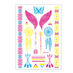 10 PCS Fluorescent Flower Arm Tattoo Sticker Face Sticker Waterproof Feather Tattoo Arm Tattoo Sticker, DKCS010, DKCS017, DKCS019, DKCS022, DKCS025, DKCS028, DKCS032, DKCS033, DKCS034, DKCS036, DKCS037, DKCS042