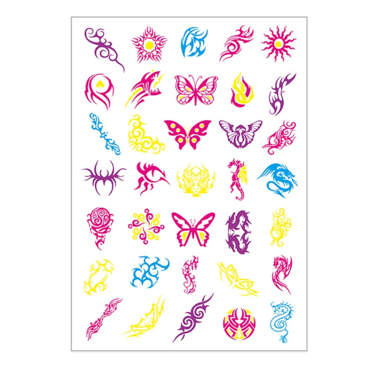 10 PCS Fluorescent Flower Arm Tattoo Sticker Face Sticker Waterproof Feather Tattoo Arm Tattoo Sticker, DKCS010, DKCS017, DKCS019, DKCS022, DKCS025, DKCS028, DKCS032, DKCS033, DKCS034, DKCS036, DKCS037, DKCS042