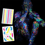 10 PCS Fluorescent Flower Arm Tattoo Sticker Face Sticker Waterproof Feather Tattoo Arm Tattoo Sticker, DKCS010, DKCS017, DKCS019, DKCS022, DKCS025, DKCS028, DKCS032, DKCS033, DKCS034, DKCS036, DKCS037, DKCS042