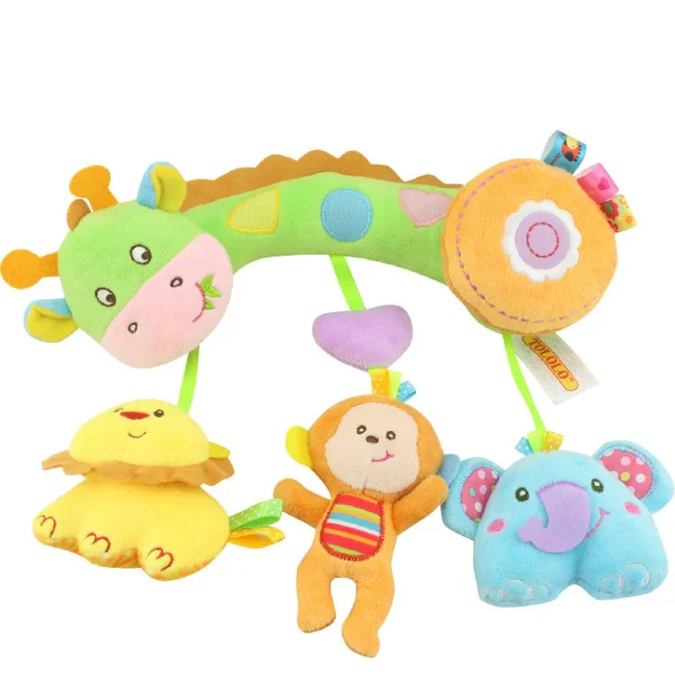 Jouets de bébé 0-1 an, clochettes d'animaux pour lit, jouets en peluche apaisants, hochets de bébé, à suspendre à la poussette, A barre transversale - Cerf, B barre transversale - Dauphins, C barre transversale - Oiseaux