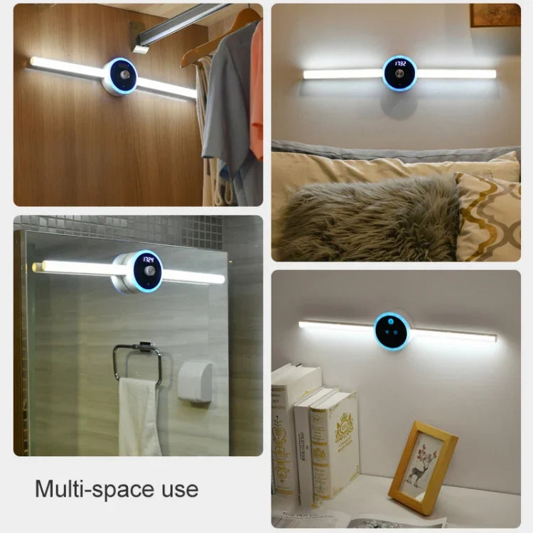 DMK-025 Smart Cabinet Lamp Kitchen Mirror Front Light, Touch + Human Body Induction, Hand Scan Timing, Hand Sweep Clock